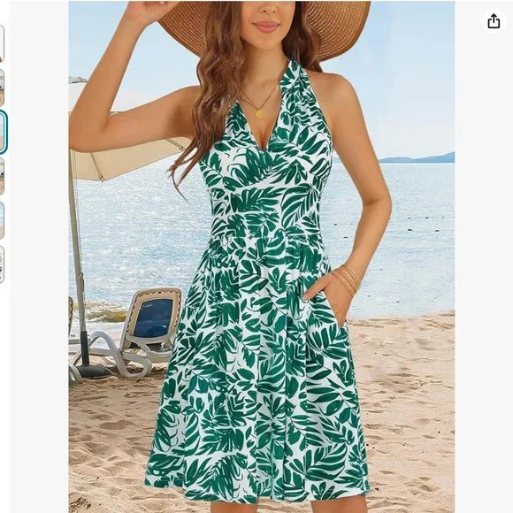 Sundresses Green Floral Tropical Corset Dress NEW IN PACKAGE SIZE SMALL - Picture 3 of 6